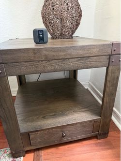 Rustic Wood Coffee Table and End Table Set
