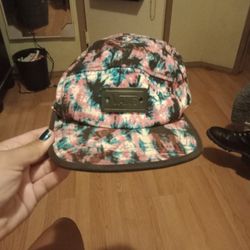 Vans 5 Panel Pink Blue And Black Tie Dye Hat 