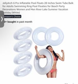 Inflatable Pool Float  Rings 6-Pack