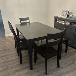 Dining Table with 4 chairs and bench