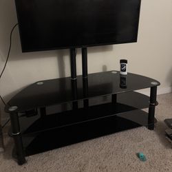 Black Glass TV Stand