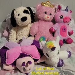 Lot Of 5 Stuffed Animals 