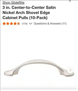 New GlideRite 3 in. Center-to-Center Satin Nickel Arch Shovel Edge Cabinet Pulls