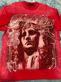 Red First Row tee.      S,m,l,xl