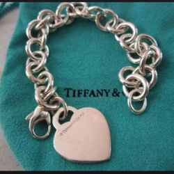 Authentic Tiffany heart charm bracelet