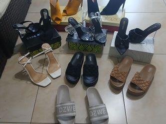 WOMENS HE3LS, SANDALS & SLIP ONS