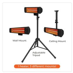 $99 Heater 500-Watt Electric Outdoor Infrared
Quartz Portable
with Tripod, Wall and Ceiling
Mount