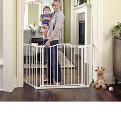 Toddleroo by North States 72” wide Deluxe Décor Gate: Perfect safety solution for extra wide spaces with added one hand functionality, Hardware Mount,