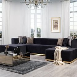 Black Velvet Sectional
