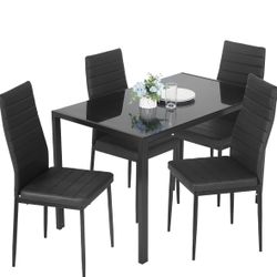Black Glass Table 