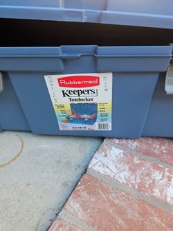 Vintage Rubbermaid Keepers Totelocker 2156 Dark Slate 32" Storage Trunk USA