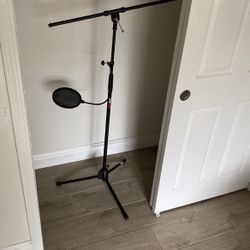 mic stand + pop filter