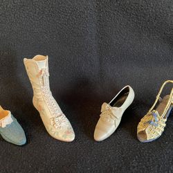 4 Lot Just the Right Shoe by Raine - Victorian Wedding Boot 1999 Figurine + QCOK