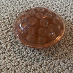 Vintage Depression Glass Flower Frog 16 Hole Glow Glass