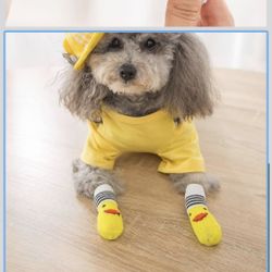 Dog Anti Slip Socks for Small Dogs, 4 Styles Non Skid Doggie Socks with Grips