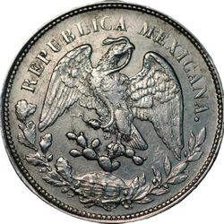 1898 Mexico Second Republic Un Peso Silver Coin