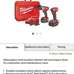 Milwaukee®| M18 FUEL™ Hammer Drill and Impact Driver Combo Set