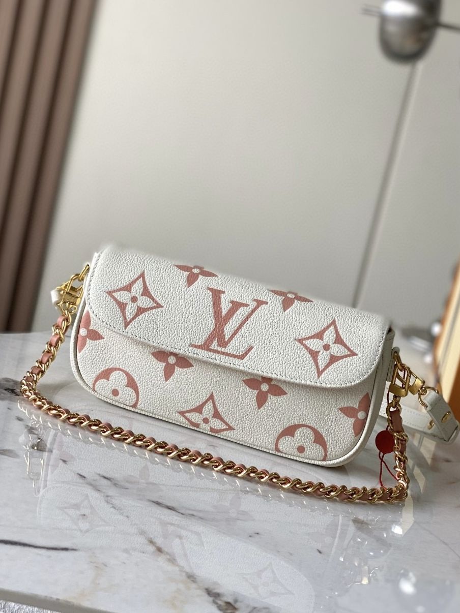LOUIS VUITTON IVY Logo Cowhide Baguette Bag One-Shoulder Crossbody Wallet(92)51