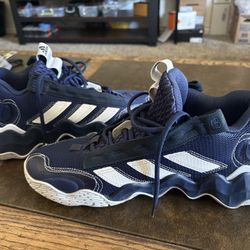 Adidas Exhibit B Basketball Shoes Mens Size 12 Navy Blue & White Used Once
