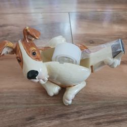 Decorative Vintage Ceramic Desktop Dog Tape Dispenser 
*paint chip noted on ear*
