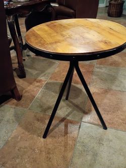 Metal and wood table