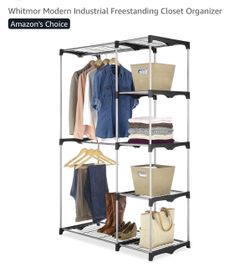 Freestanding Metal Wire Closet Organizer Rack