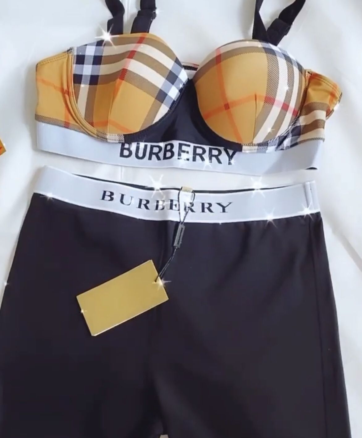 Burberry set Burberry bra Burberry shorts a set