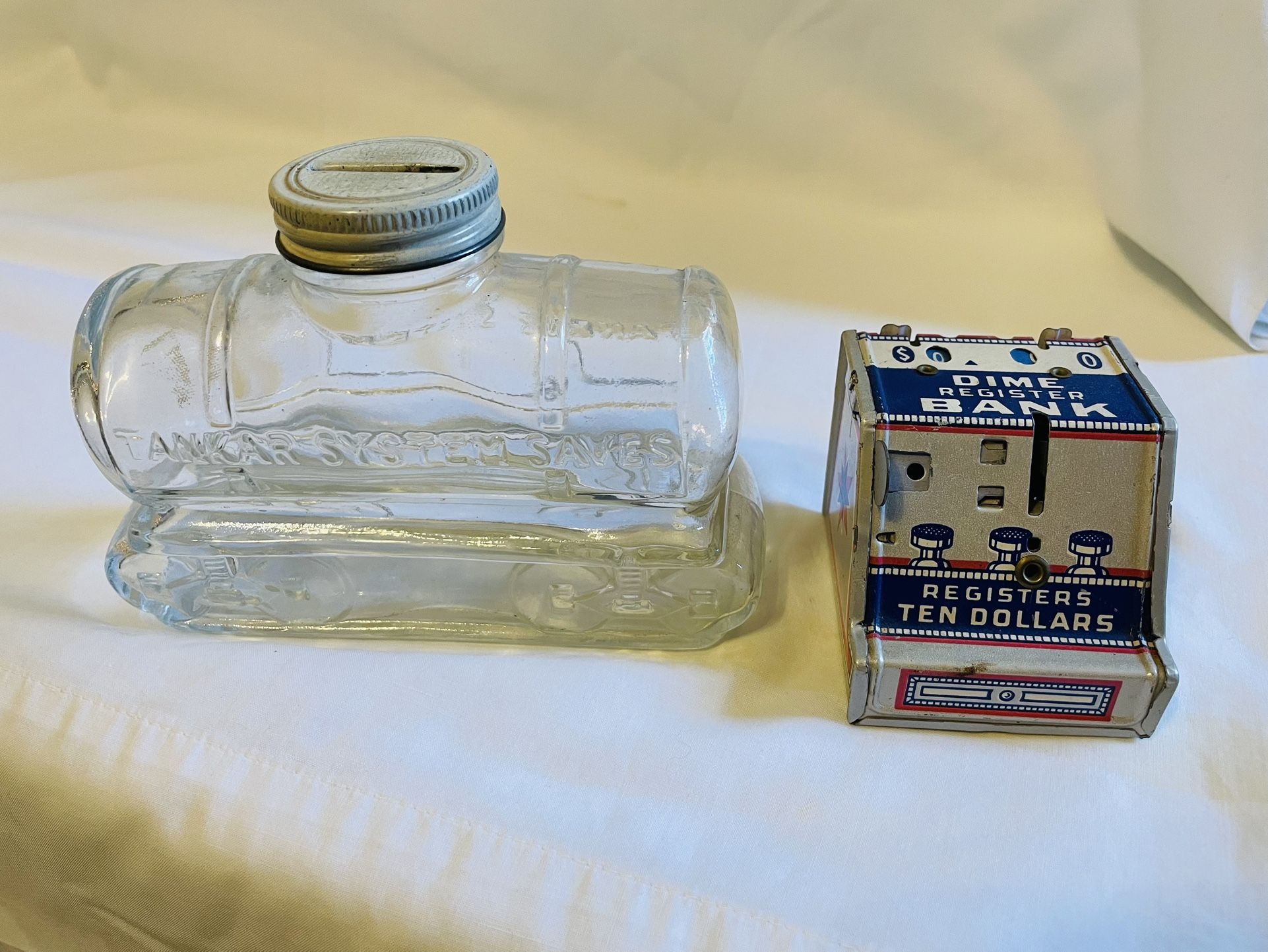 Tanker System Saves Glass Bank & J Chein Mechanical Dime Bank