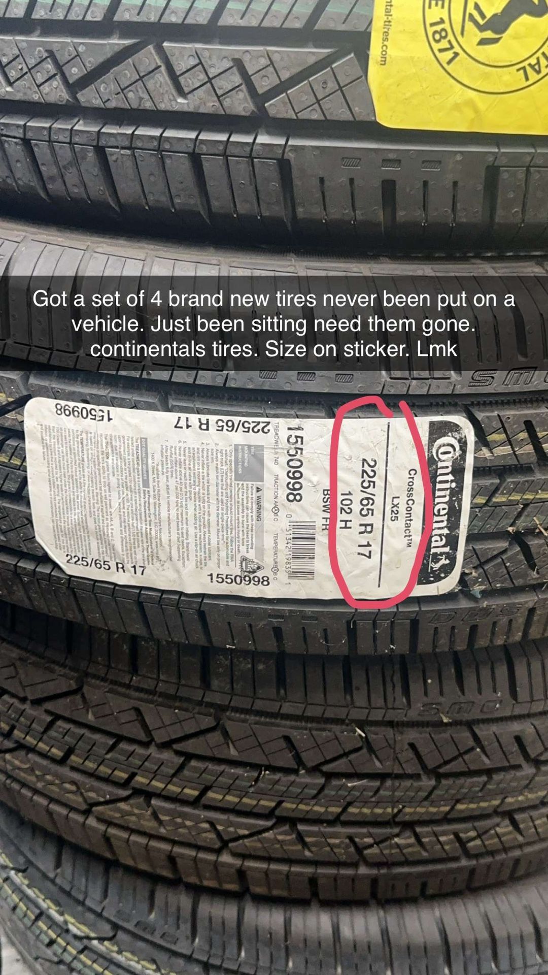 Continental Tires Set Of 4
