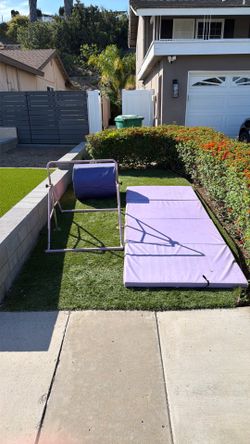 Gymnastics equipment. Tumble mat, bar and folding mat