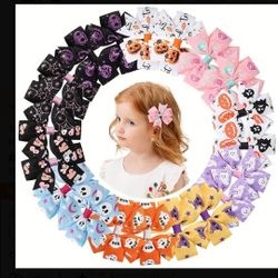 20 Pieces Girls Halloween Bow Sets 