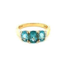 14k Topaz / Diamonds Ring