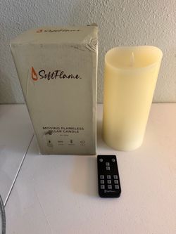 4x8 Moving/Flickering Pillar Candle w/Remote Control (New in Box)