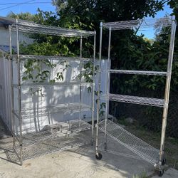 Metal Wire Shelving Racks (2) Heavy Duty Garage / Storage