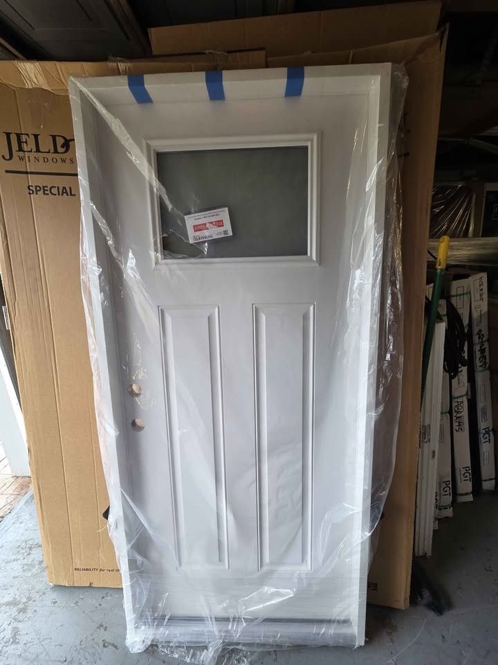 Brand New 37.5"W x 80.5"H Pre-Hung Entry/Front Door with Impact Glass