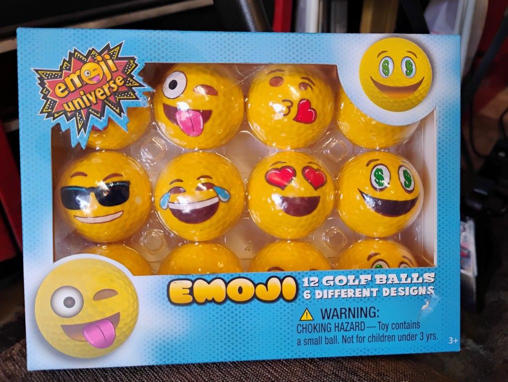 Set Of 12 Emoji Golf Balls