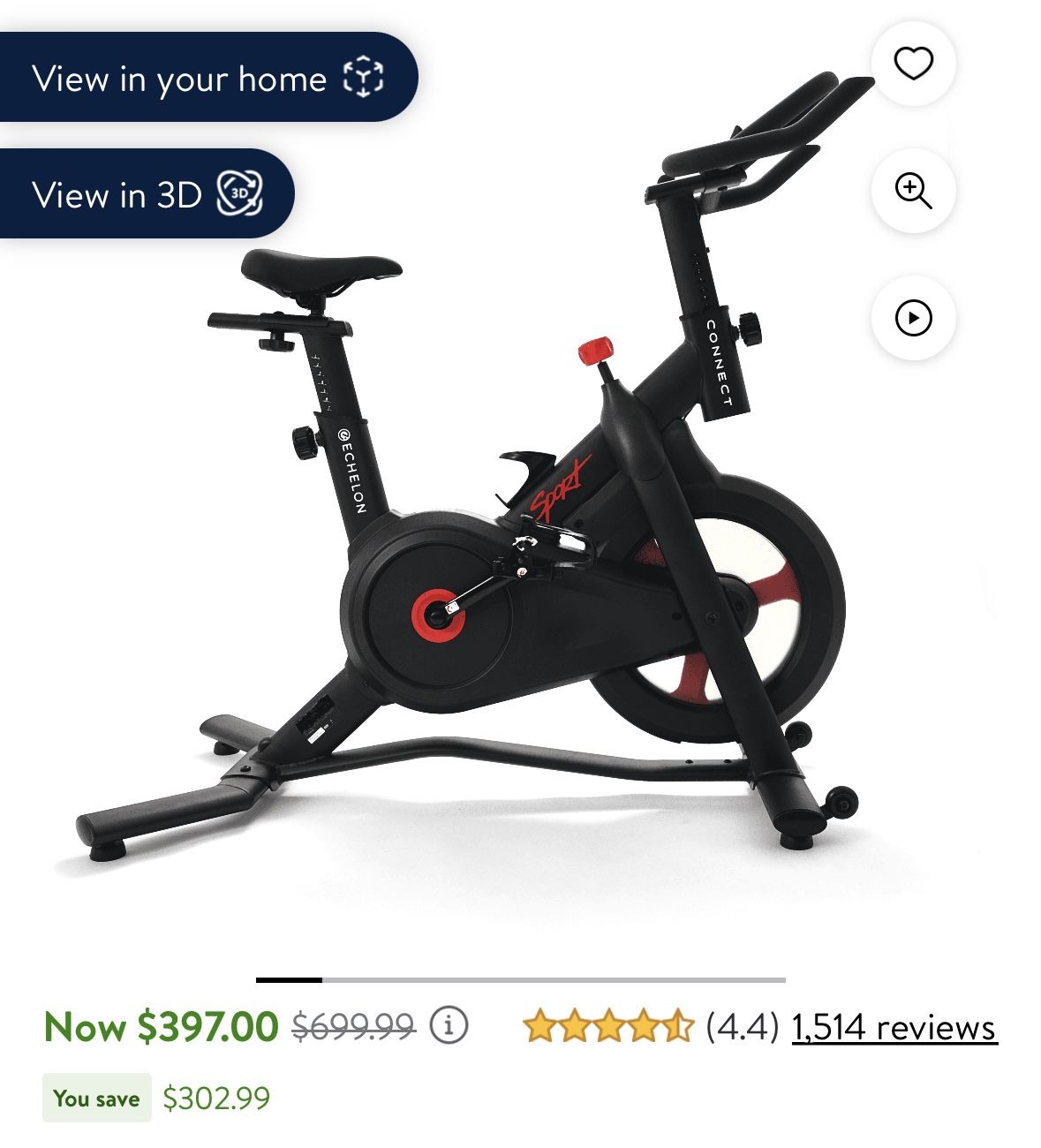 Echelon  Connect Sport Indoor Cycling Exercise Bike