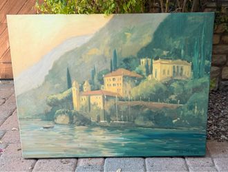 Lake villa canvas art