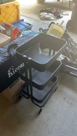 Black rolling cart
