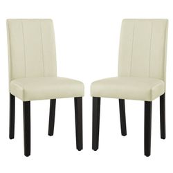 Dining chair Subrtex Faux Leather Indoor, Set of 2, Modern Mid-Century Chairs for Home, Ivory, NEW 
Set of 2 Chair

