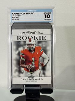 Cameron Ward 2024 Leaf #RA-58 Rookie Card Gem Mint 10