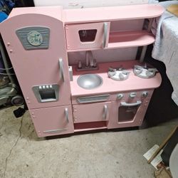 Kidkraft Pink Country Play Kitchen  Gently Played With 