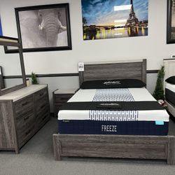 4PC Gray Queen Bedroom Set 