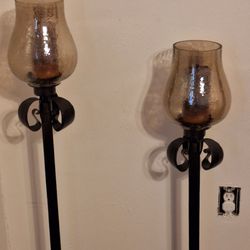 3 Tall Hemespir Floor Candle Holders 1 Is Missing The Glass $40.00 Paid $300