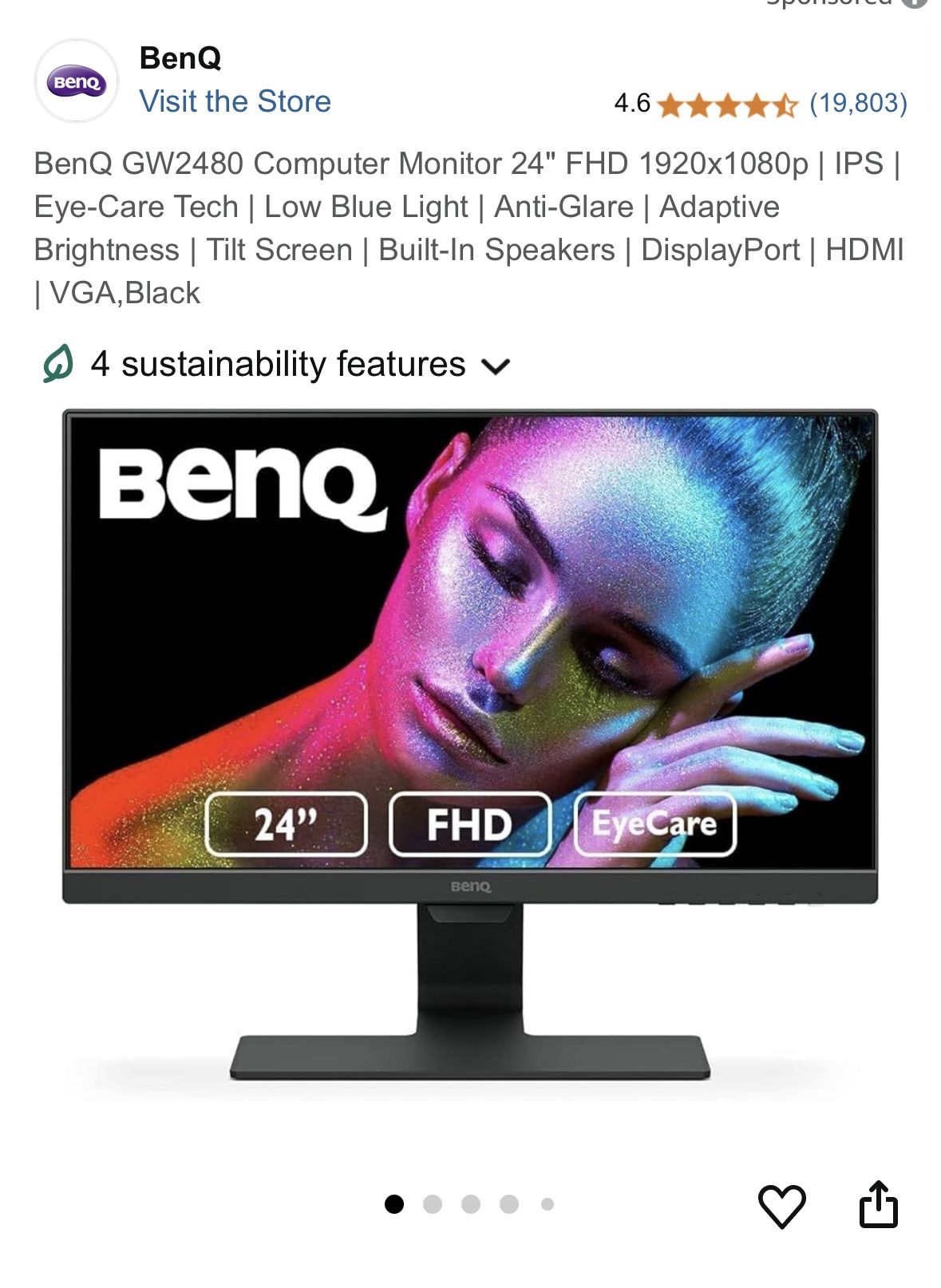 BenQ GW2480 Brand New Computer Monitor (24 Inch)