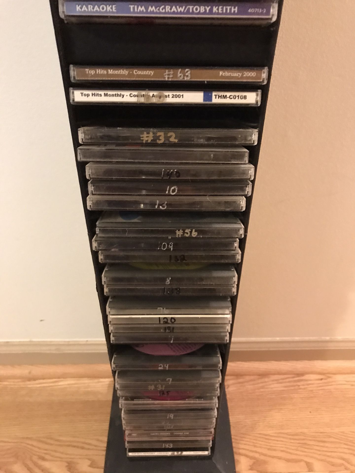 CD Tower and 45 Karaoke CD’S Family Fun 🎶 Sing 🎵 🎤 Along