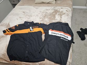 One Women And One Mens Size L NEVER WORN LIMITED EDITION HARLEY DAVIDSON SHIRTS