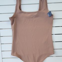 NWT Abercrombie and fitch Women's bodysuit Size large o Brown/Tan