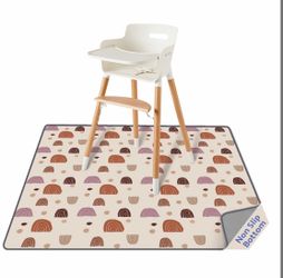 Blissful Diary Baby Splat Mat For Under High Chair, 50.4 X 50.4 Inch