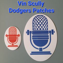 🔥 Set of 2 Vin Scully PATCH LA Dodgers Baseball Jersey LA ⚾️ 🎤 Patches 8" & 4" Doyer Ohtani